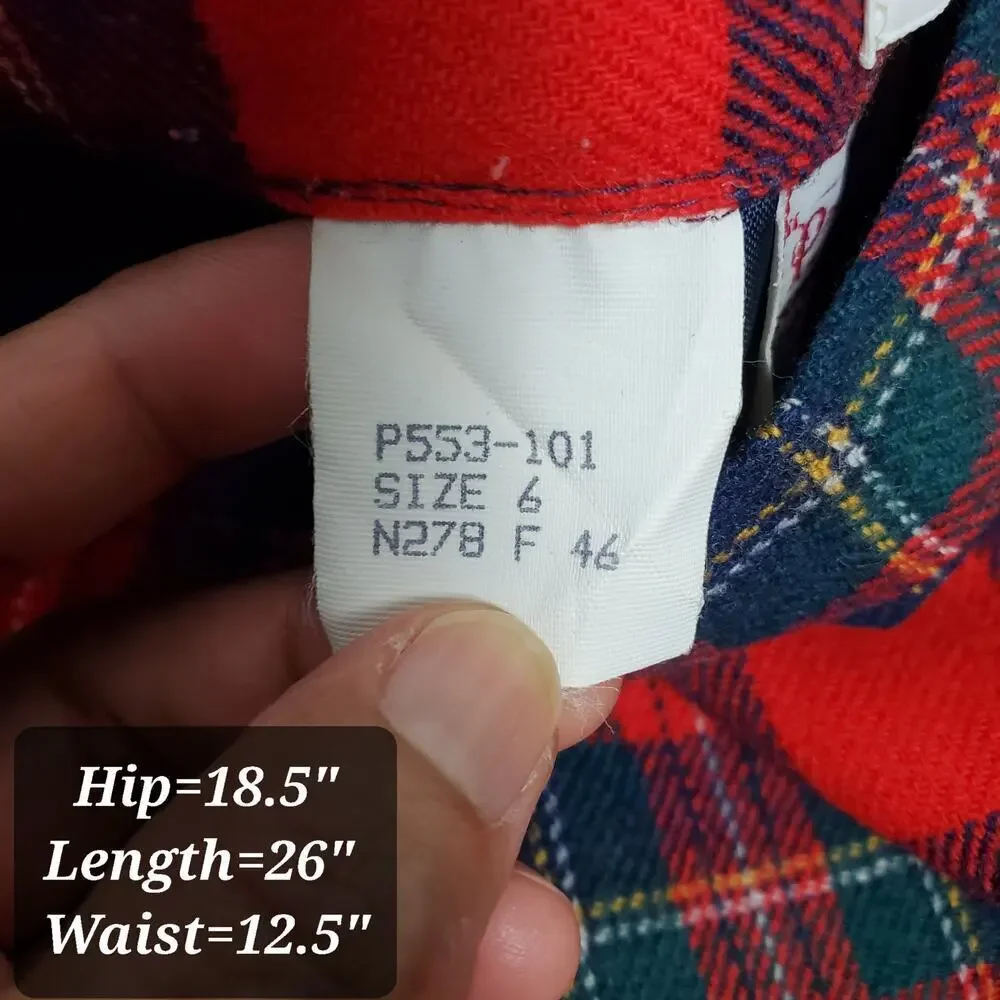 Vintage Pendleton Royal Stewart Plaid Wool Skirt 6 Red Tartan Classic Academia